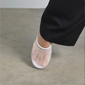 Dear Frances Balla White Mesh Flats